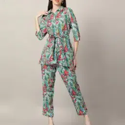 dhuni by avaasa Women Printed Shirt & Pants Co-Ord Set-picture-19