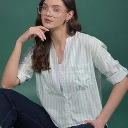 crimsoune club  Women  Regular Fit Stripes Shirt-picture-13