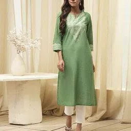 biba Women Printed Cotton Straight Kurta-picture-17