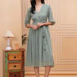 jyoti Women Striped A-Line Midi Dress-picture-34