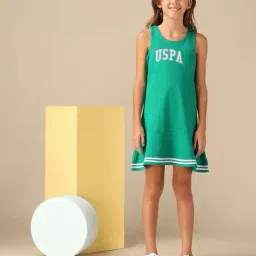 u.s. polo assn. Girls Typographic A-line Dress image 1