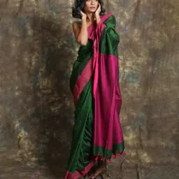 charukriti Cotton Handloom Saree with Tassels-picture-37