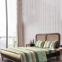 the happy pod 120 TC Striped Double Bedsheet with Pillow Covers-picture-31