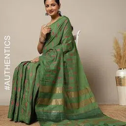 indie picks Handwoven Embroidered Eri Ahimsa Silk Saree-picture-22