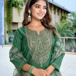 royal export x ag Women Embroidered Straight Kurta with Pants & Dupatta-picture-33