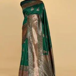 indie picks Banarasi Silk Saree with ContrastBorder-picture-43