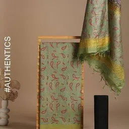 indie picks Handblock Print Katan Silk 3-Piece Dress Material-picture-53
