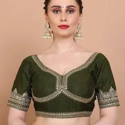 salwar studio Women Embroidery Back Open Blouse-picture-33