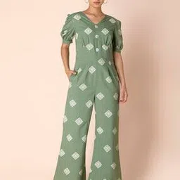 indya Geometric Printed Short Sleeves Jumpsuit-picture-46