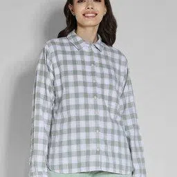 american eagle Women Regular Fit Shirt with Spread Collar-picture-16