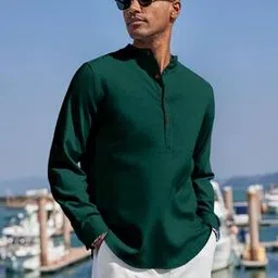 shopyclick Men Cotton Regular Fit Short Kurta-picture-14