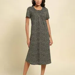 van heusen Women Polka-Dot Print Round-Neck Nightdress-picture-51