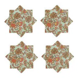 handicraft-palace 6 Pieces Floral Block Print Cotton Dinner Table Napkins-picture-47