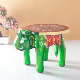 arus Printed Elephant Stool Wooden Figurine image 1