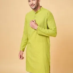 indus route by pantaloons Men Cotton Regular Fit Long Kurta-picture-16