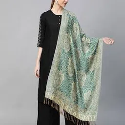 weavers villa Indian Design Woven Stole with Tasseled Border-picture-11