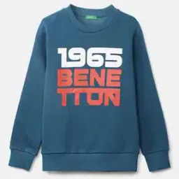 united colors of benetton Brand Print Crew-Neck Sweatshirt-picture-36
