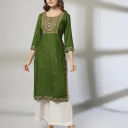 avaasa mixnmatch trends select Women Embroidered Straight Kurta image 1