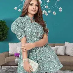 revangi Women Printed Tunic with Short Sleeves-picture-26
