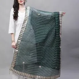 jabama Bandhani Print Dupatta with Lace Border-picture-24