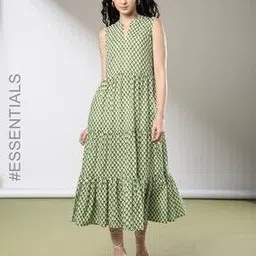 nyrika Women Printed Cotton Tiered Dress-picture-51