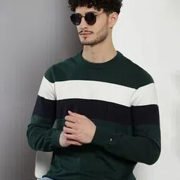 tommy hilfiger Men Striped Regular Fit Crew-Neck Sweatshirt-picture-53