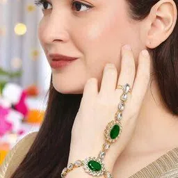 oomph Women Gold-Plated Stone-Studded Link Bracelet-picture-39