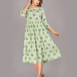 Women Floral Print A-Line Dress-image-3