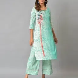 aurelia Floral Print Straight Kurta with Palazzo-picture-10