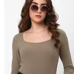 r&b Women Slim Fit Square-Neck T-Shirt-picture-51