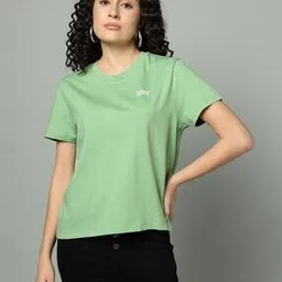 levi's Women Graphic Print Relaxed Fit Cotton Crew-Neck T-Shirt-picture-16