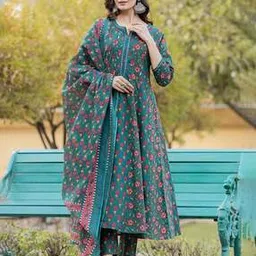 r r brothers Women Floral Print Anarkali Kurta Suit Set-picture-51