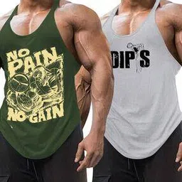 rodzen x ag Men Pack of 2 Numeric Print Round-Neck Vests-picture-39