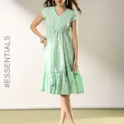 Women Floral Print Cotton Tiered Dress-image-44