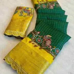 nyrika Women Floral Printed Dola Silk Saree With Sequins Border  -picture-24