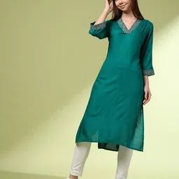 acai Women Embroidered Straight Kurta-picture-17