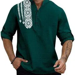 folgen Men Embroidered Regular Fit Short Kurta-picture-30