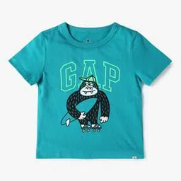 Boys Brand Print Relaxed Fit Round-Neck T-Shirt-image-1
