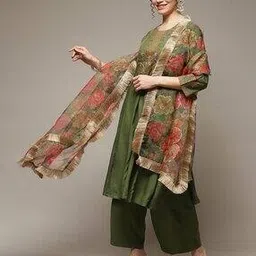 rangriti Women Anarkali Kurta with Palazzos & Floral Print Dupatta-picture-24