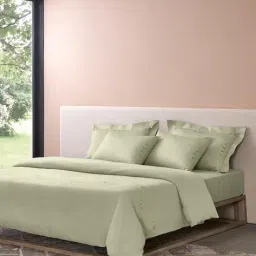 sansaar 200 TC Embroidered King-Size Bedsheet with Pillow Covers image 1