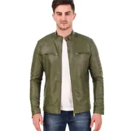 leather retail Men Regular Fit Biker Jacket-picture-11