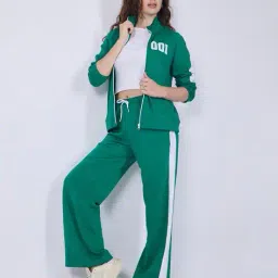 outzidr global Women T-Shirt & Trackpants with Contrast Tipping Co-Ords Set image 1