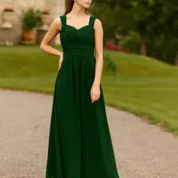 Women V-Neck Gown Dress-image-1