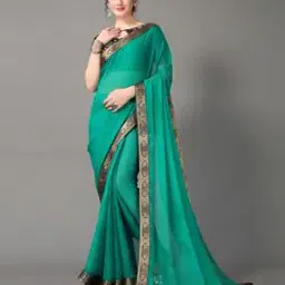 revangi Women Silk Blend Polka Dot Printed Saree with Blouse Piece-picture-28