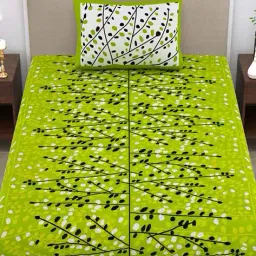 uniqchoice 120 TC Printed Single Bedsheet with Pillow Cover image 1