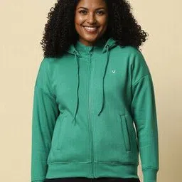 allen solly Women Regular Fit High-Neck Hooded Sweatshirt-picture-18