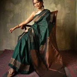 styleelite Women Floral Woven Banarasi Saree with Contrast Border-picture-41