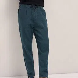 the bear house Men Checked Tapered Fit Pleated Trousers-picture-37