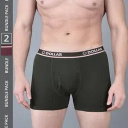 dollar Pack of 2 Men Solid Combed Cotton Classy Trunks-picture-27