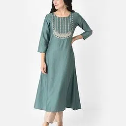 span Women Embroidered A-Line Kurta-picture-24